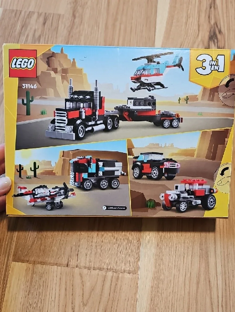 NEW LEGO Creator Red, Black & Light Blue Flatbed Truck with Helicopter - Picture 2 of 2